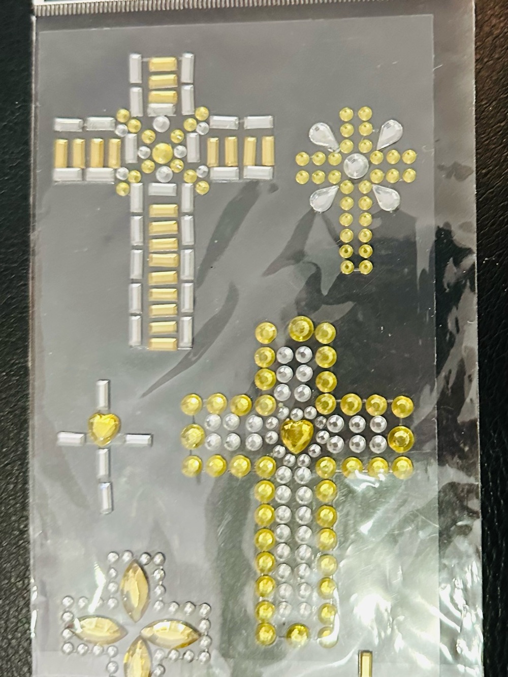 Crosses and Music Notes Gemstones Stickers- and Faith
